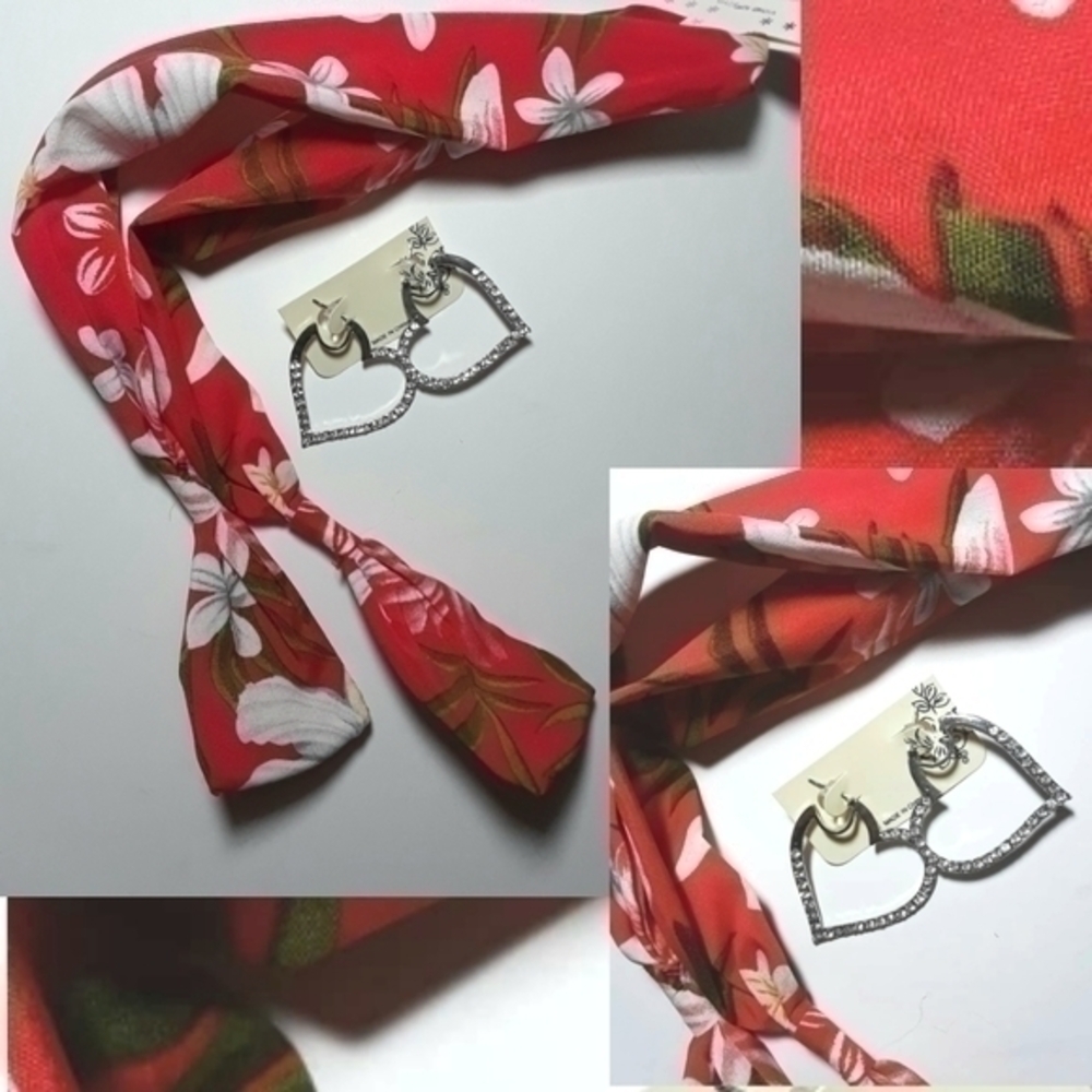 Bend-N-Bow Headband & Heart Earrings Set